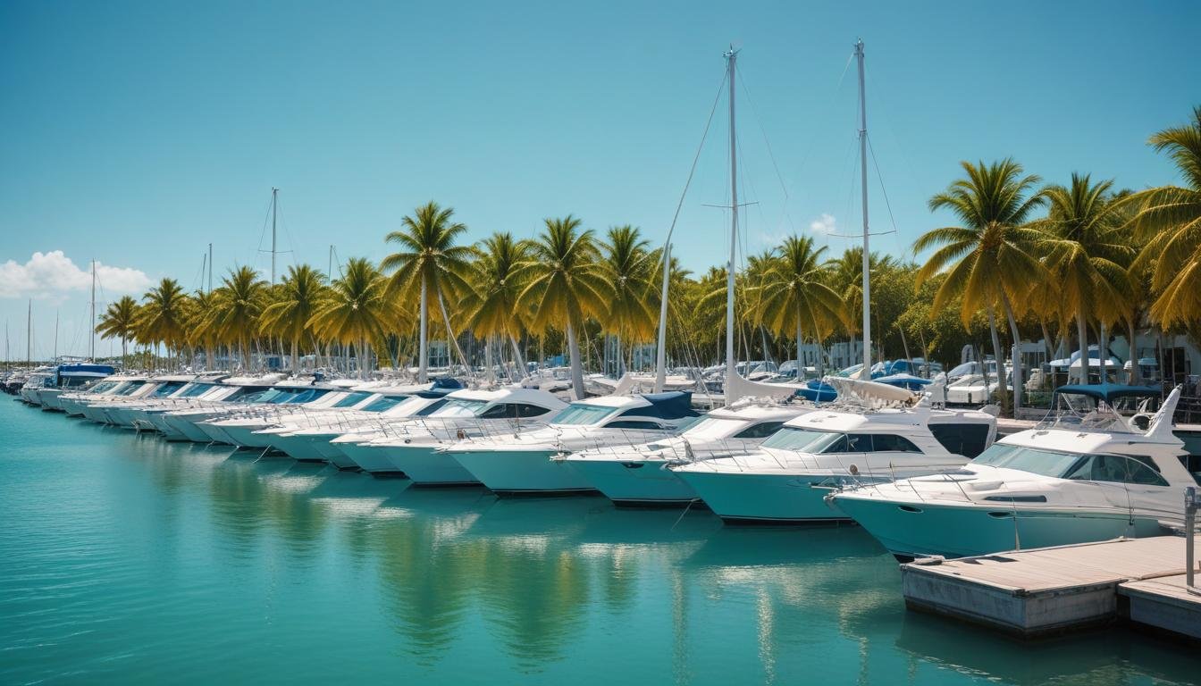 Key West marina with boats and clear water
